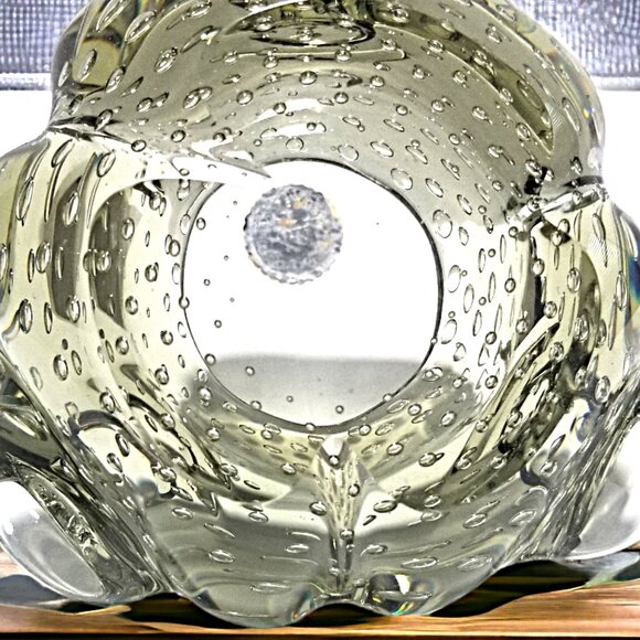 Italy Rare Murano Glass Bowl Barovier & Toso Bullicante Glass 60s - Picture 9 of 10